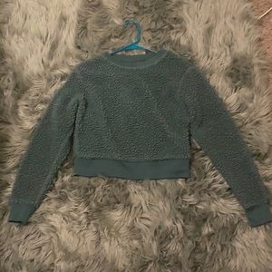 SO faux fur crewneck sweatshirt
